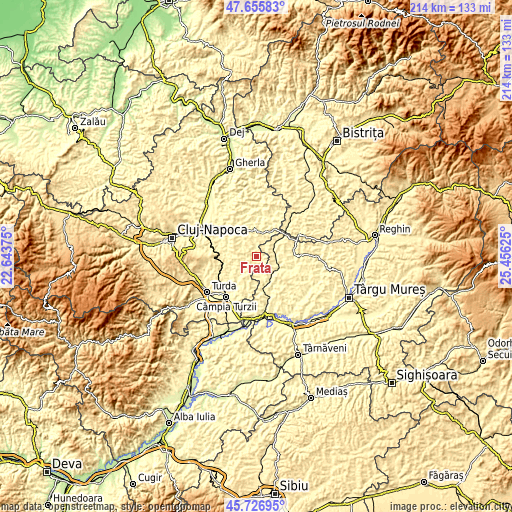 Topographic map of Frata