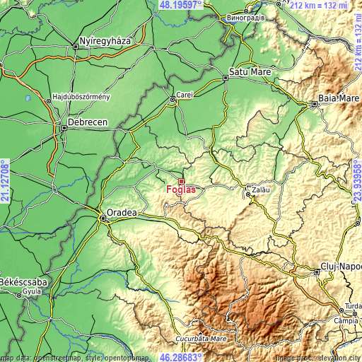 Topographic map of Foglaş