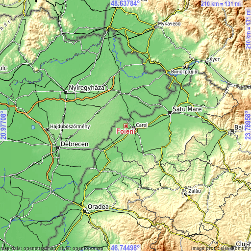 Topographic map of Foieni