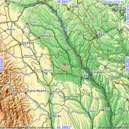 Topographic map of Focuri