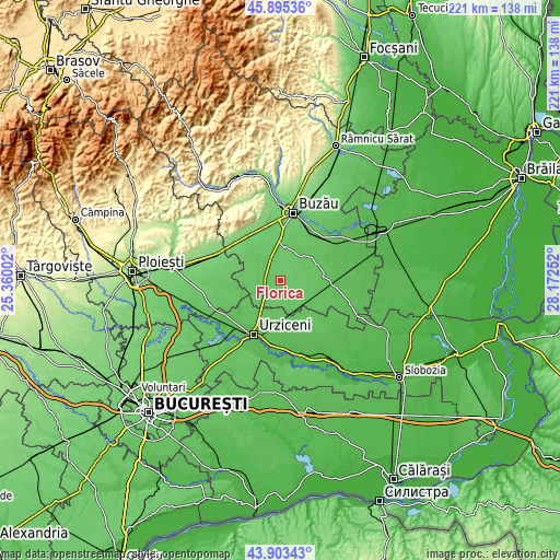 Topographic map of Florica