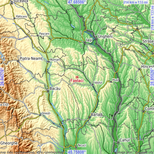 Topographic map of Fâstâci