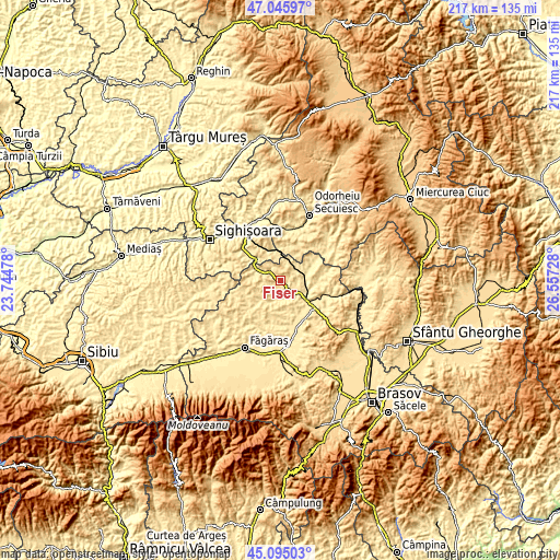 Topographic map of Fișer