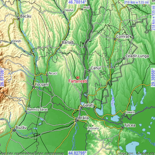 Topographic map of Fârţăneşti