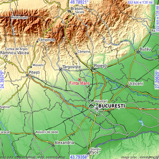 Topographic map of Finta Mare