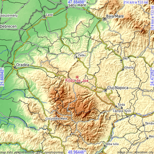 Topographic map of Fildu de Jos