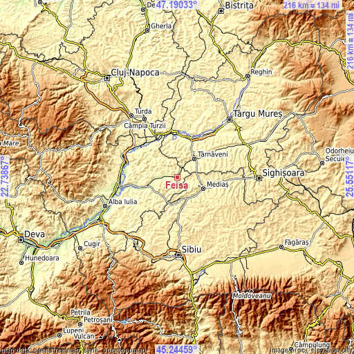 Topographic map of Feisa