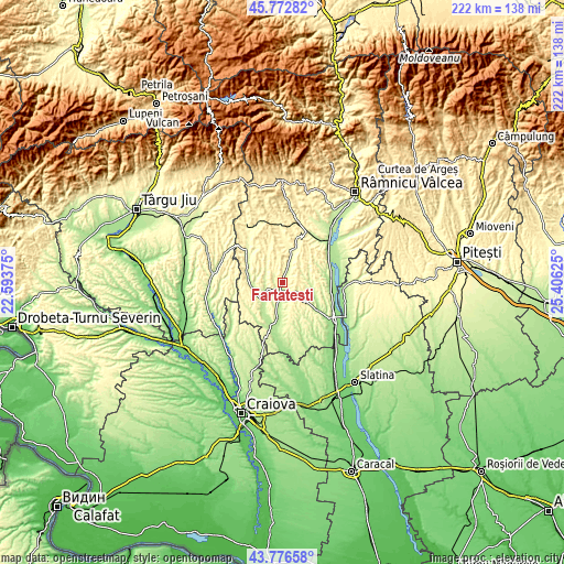 Topographic map of Fărtăţeşti