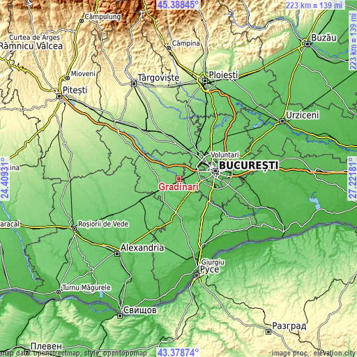 Topographic map of Grădinari