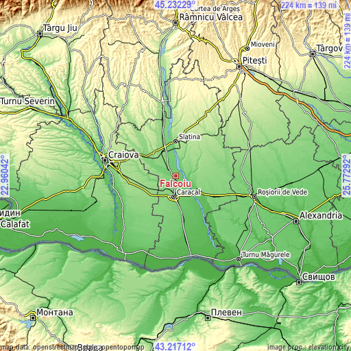 Topographic map of Fălcoiu