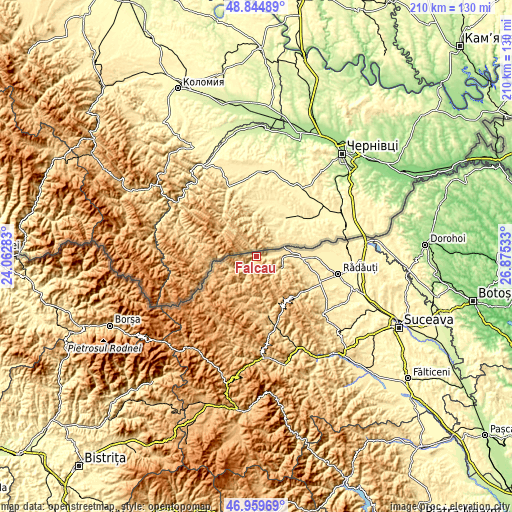 Topographic map of Falcău