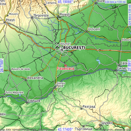 Topographic map of Falaștoaca