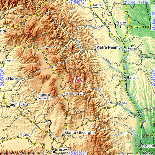 Topographic map of Făget