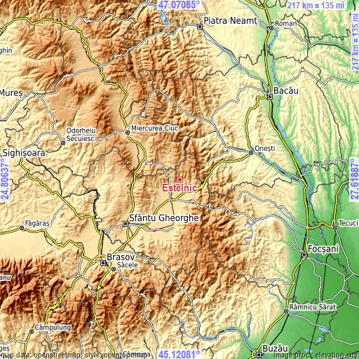 Topographic map of Estelnic