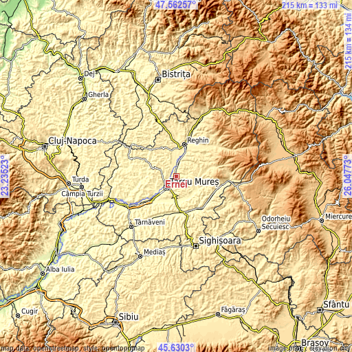 Topographic map of Ernei