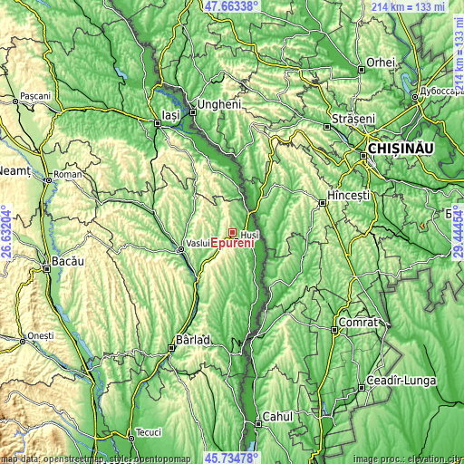Topographic map of Epureni
