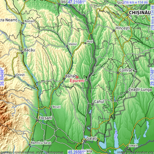 Topographic map of Epureni