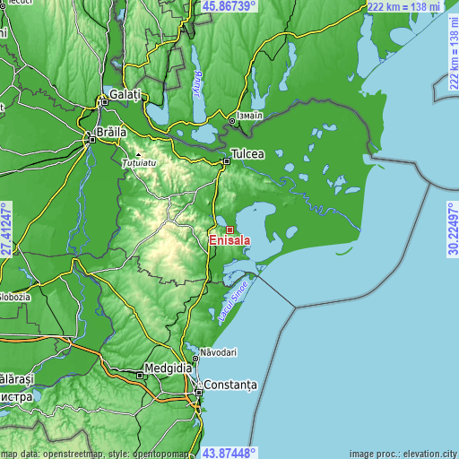 Topographic map of Enisala