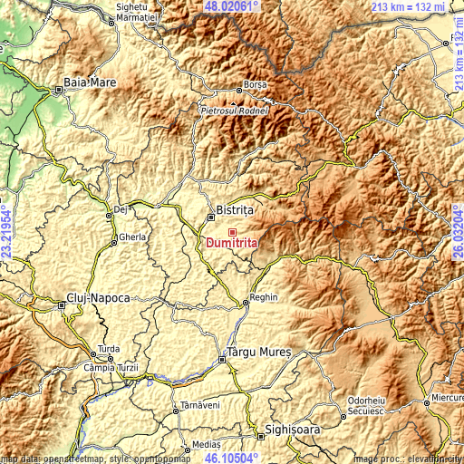 Topographic map of Dumitrița