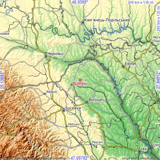 Topographic map of Dumeni