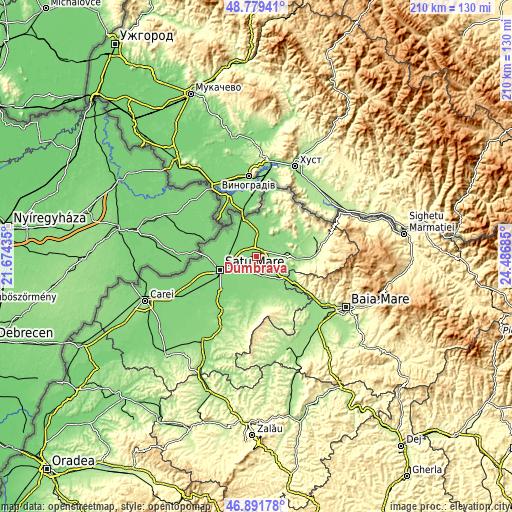 Topographic map of Dumbrava