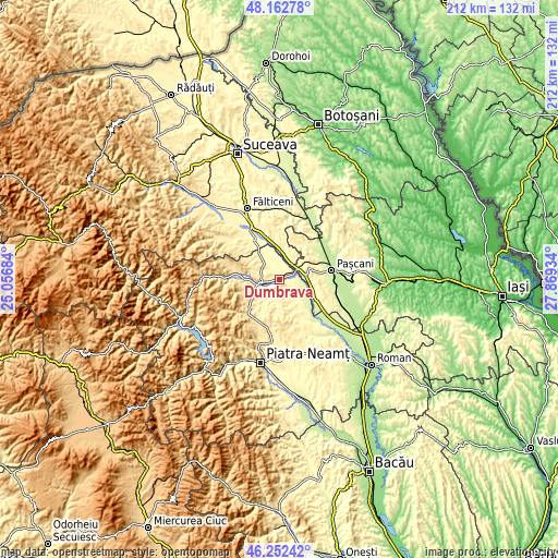 Topographic map of Dumbrava