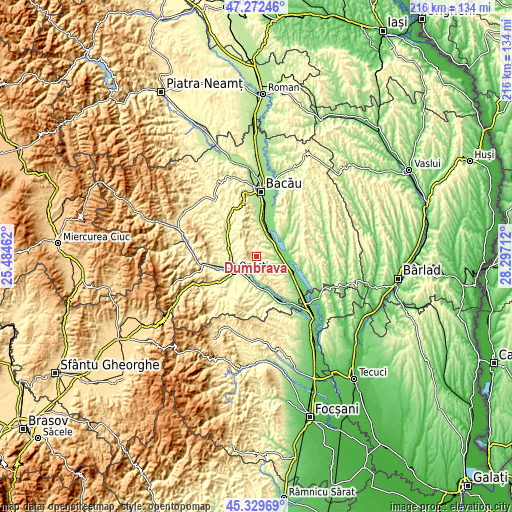 Topographic map of Dumbrava