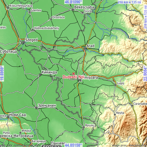 Topographic map of Dudeștii Noi