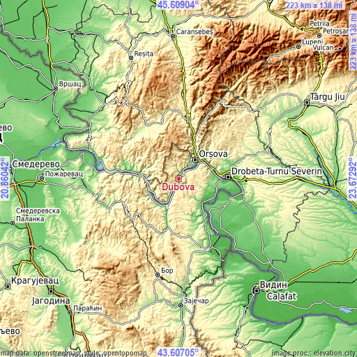 Topographic map of Dubova