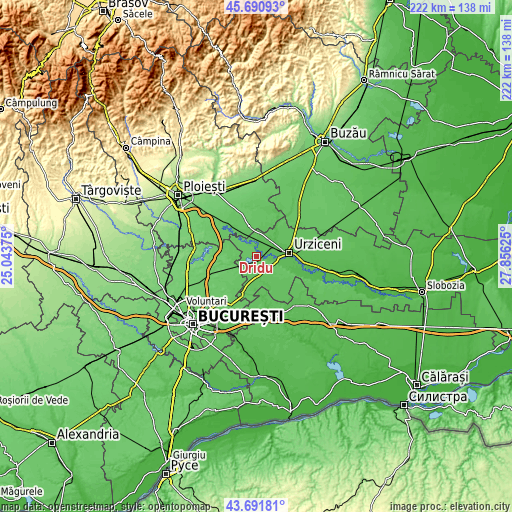 Topographic map of Dridu