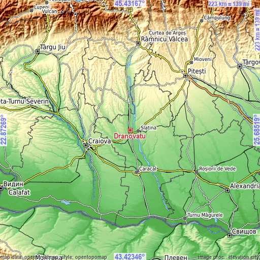 Topographic map of Dranovățu