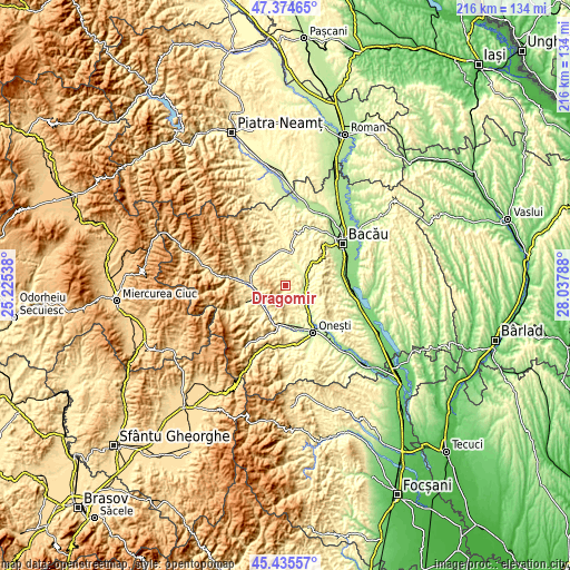 Topographic map of Dragomir