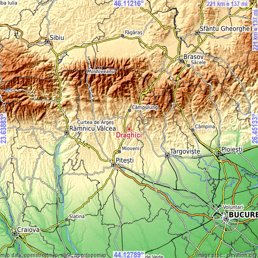 Topographic map of Drăghici