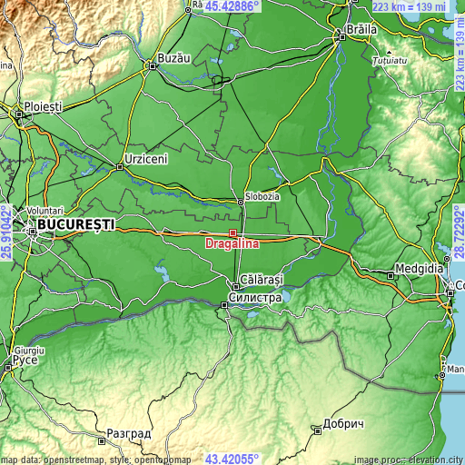 Topographic map of Dragalina