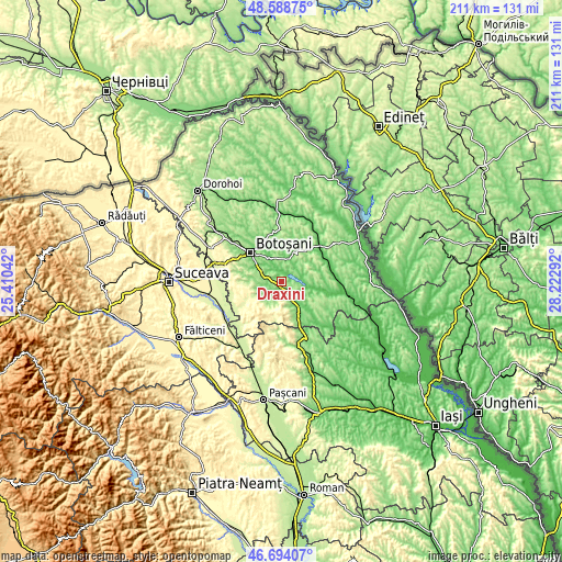 Topographic map of Draxini