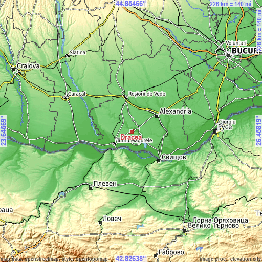 Topographic map of Dracea