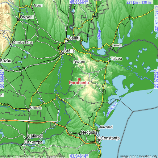 Topographic map of Dorobanţu