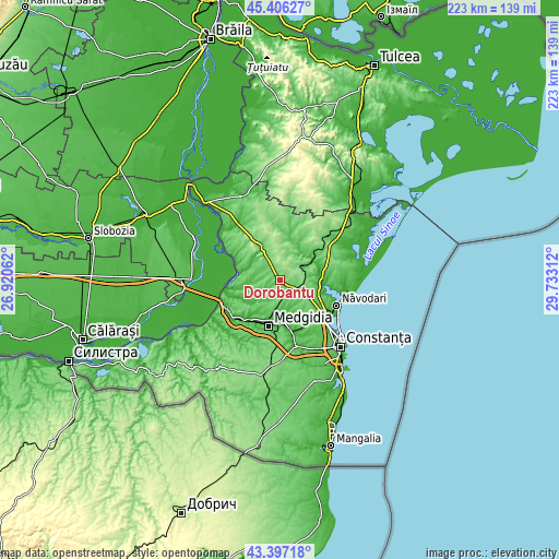 Topographic map of Dorobanțu