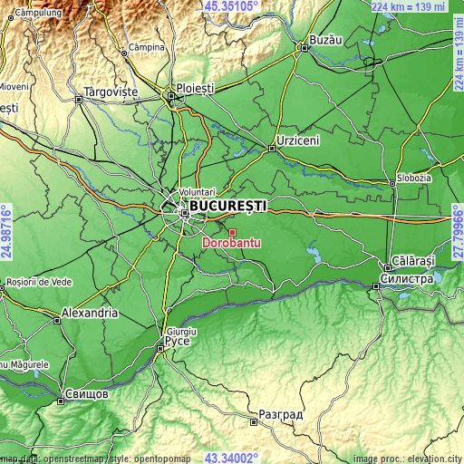 Topographic map of Dorobanțu