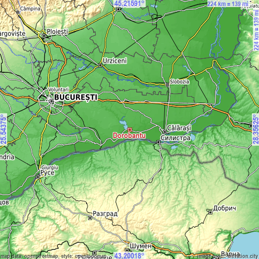 Topographic map of Dorobanţu