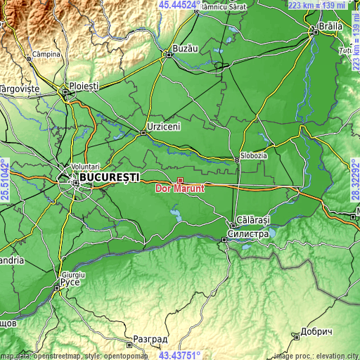 Topographic map of Dor Mărunt