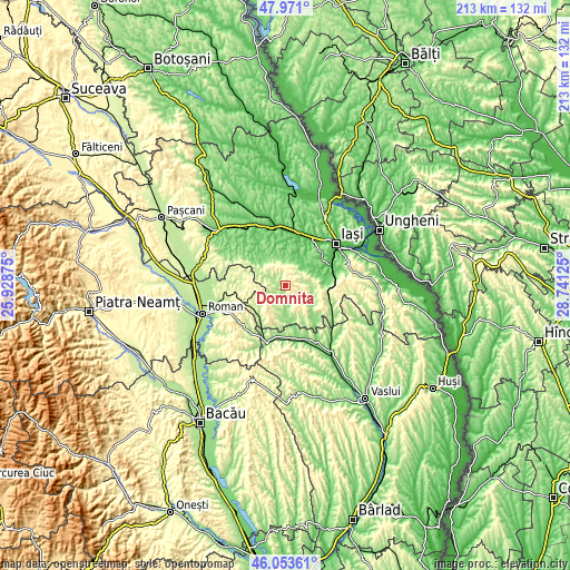 Topographic map of Domnița