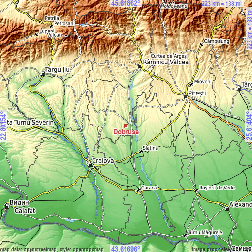 Topographic map of Dobrușa