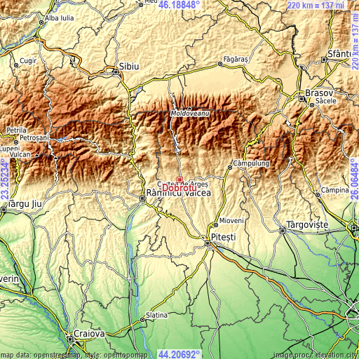 Topographic map of Dobrotu