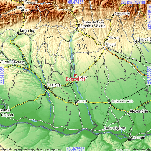 Topographic map of Dobrotinet
