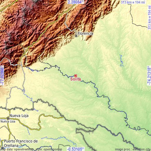 Topographic map of Solita