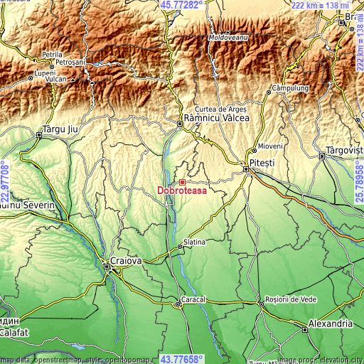 Topographic map of Dobroteasa