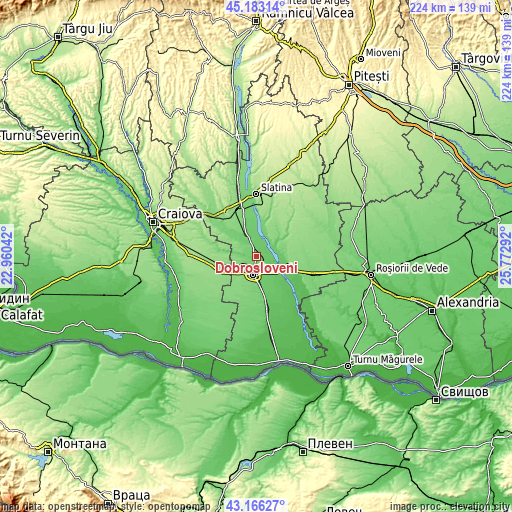 Topographic map of Dobrosloveni