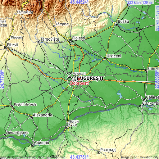 Topographic map of Dobroeşti