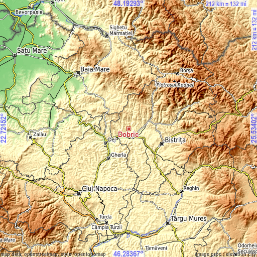 Topographic map of Dobric